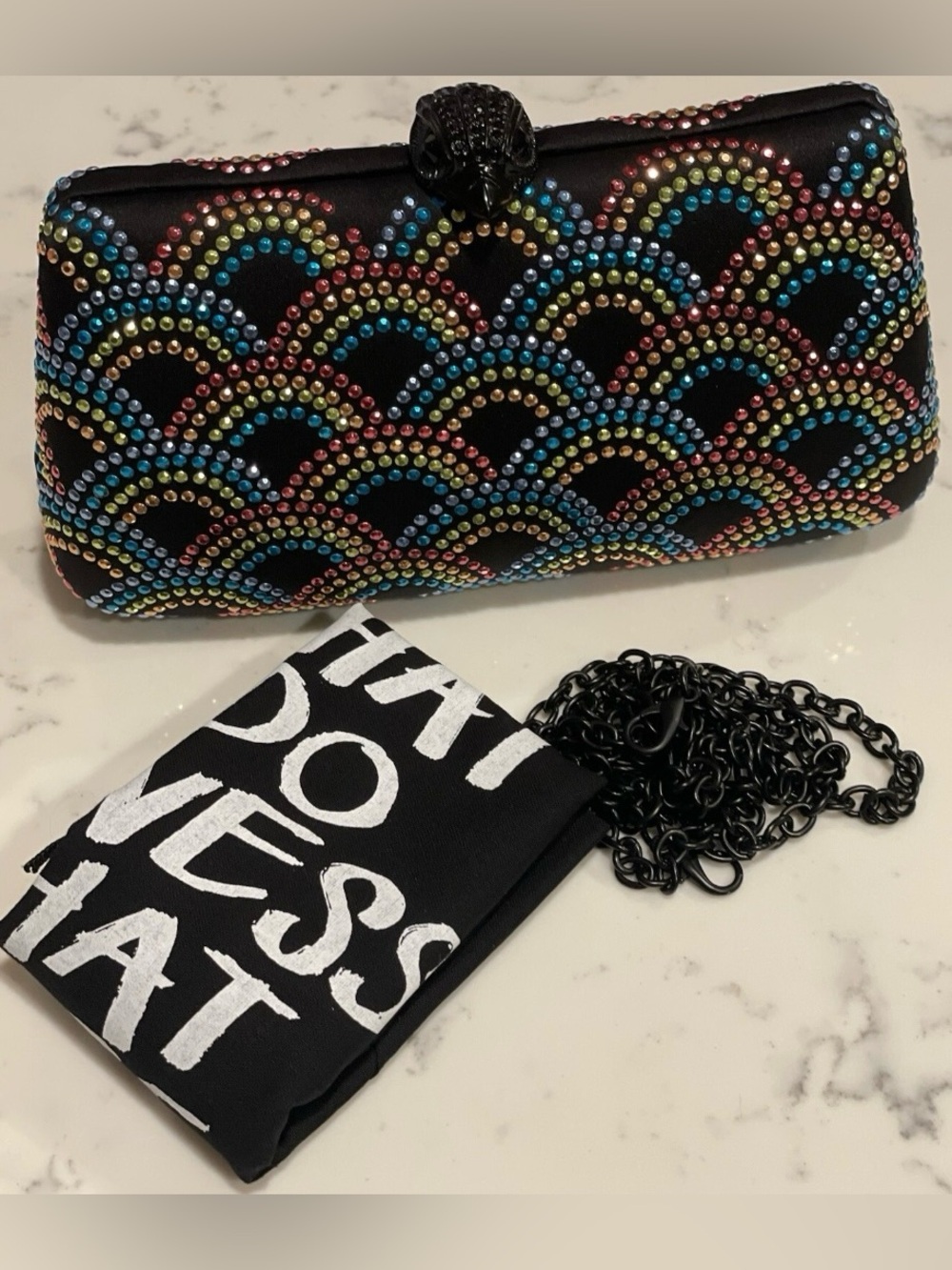 KURT GEIGER LONDON CRYSTAL EAGLE CLUTCH NWOT